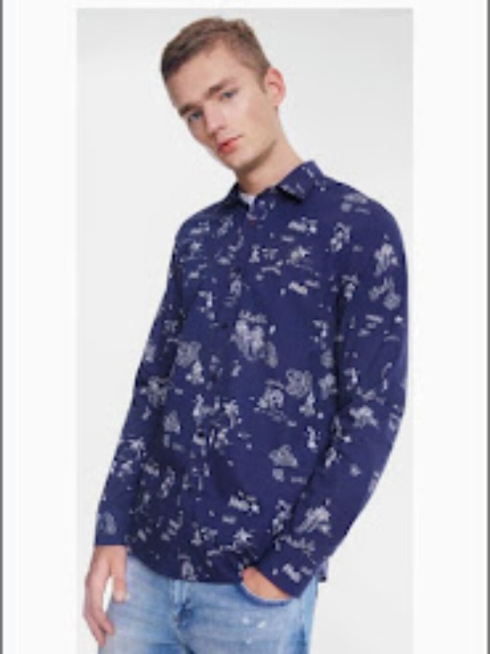 Desigual Blue Hawaiian Bolimania print shirt